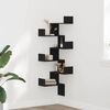 vidaXL Wall Corner Shelf Black oak 45 x 45 x 147 cm Engineered wood