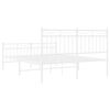 vidaXL Bed Frame White Powder-Coated Steel 55.1x78.7 Bed Frame