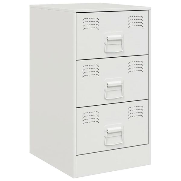 vidaXL Bedside Cabinet White Cold-rolled steel Medium Bedside Cabinet