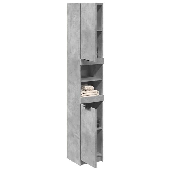 vidaXL Bathroom Cabinet Concrete Grey Engineered Wood Tall