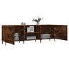 vidaXL TV Cabinet Smoked oak Engineered wood, Iron 59.1x11.8x19.7 in