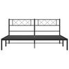 vidaXL Metal Bed Frame Black Powder-Coated Steel Super King
