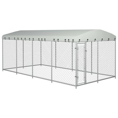 vidaXL Outdoor Dog Kennel with Roof 26.2'x13.1'x7.5'