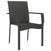 vidaXL Garden Chair Black PE Rattan Standard Size Durable Garden Chair