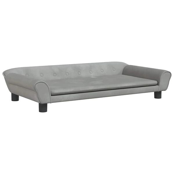 vidaXL Dog Bed Light grey Velvet 39.4 x 19.7 x 8.3 in Stylish Design