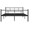vidaXL Bed Frame Black Metal 55.1 x 78.7 in Durable Adult Bed Frame