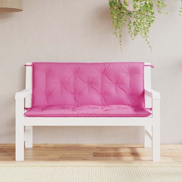 vidaXL Garden Bench Cushion Set of 2 Pink Fabric (100% polyester)