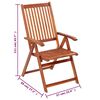 vidaXL Garden Chair Set of 6 Brown Solid Acacia Wood Standard Foldable
