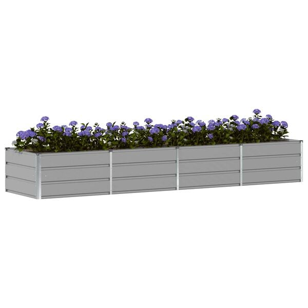 vidaXL Planter Light Grey 125.98 x 31.50 x 17.72 in Steel