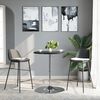 vidaXL Bar Table Black Engineered wood, Chromed steel Standard Bar Table