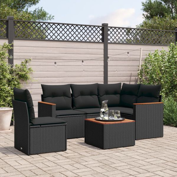 vidaXL Garden Sofa Set Black