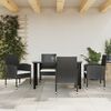 vidaXL Garden Dining Set Black Poly Rattan and Steel 5 Piece Set