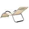 vidaXL Sun Lounger Set of 2 Cream and Grey