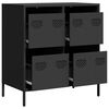 vidaXL Sideboard Black Cold-rolled Steel Medium Sideboard Rectangular