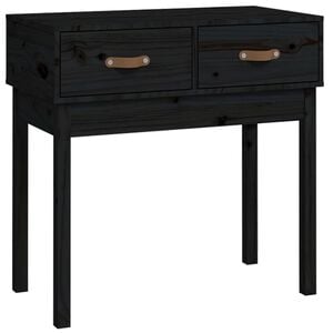 vidaXL Console Table Black Solid Pine Wood 30.1 x 15.7 x 29.5 in