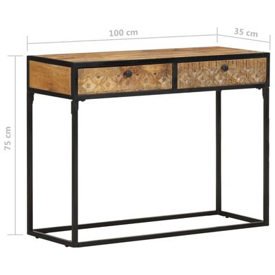 vidaXL Console Table 39.4"x13.8"x29.5" Solid Mango Wood