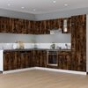 vidaXL Hanging Cabinet Smoked oak Engineered wood, glass Medium