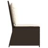 vidaXL Reclining Patio Bench Brown Poly Rattan Medium