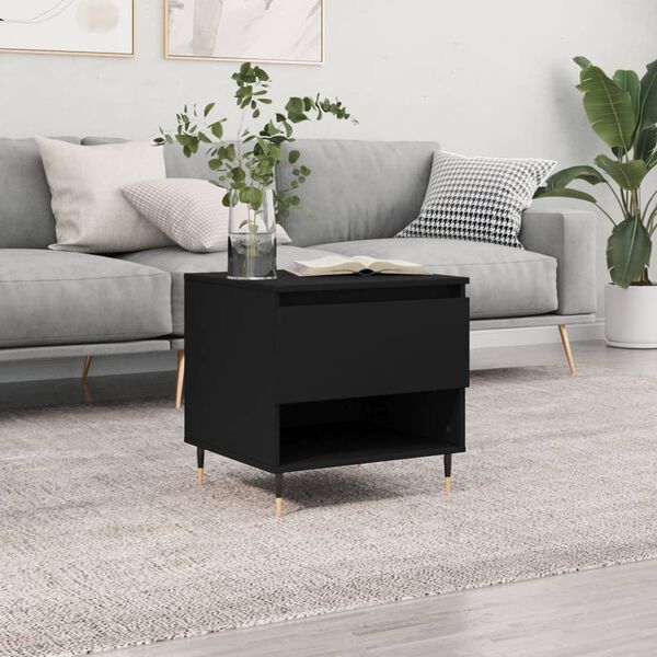 vidaXL Coffee Table Black Engineered wood, Metal Medium Coffee Table