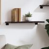 vidaXL Wall Shelf Dark brown Solid oak wood 23.6x7.9x0.8 in Durable