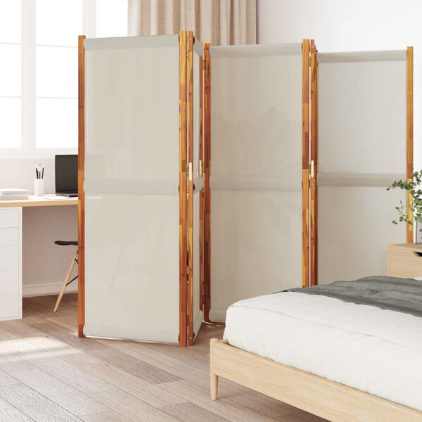 vidaXL 5-Panel Room Divider Light Gray 137.8"x70.9"