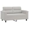 vidaXL 3 Piece Sofa Set with Pillows Light Gray Microfiber Fabric