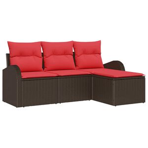 vidaXL Garden Sofa Set Brown Poly Rattan