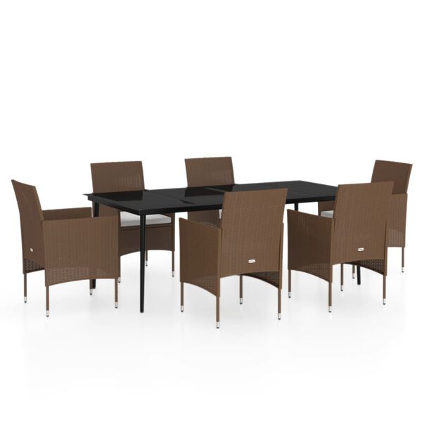 vidaXL Garden Dining Set Brown and Black