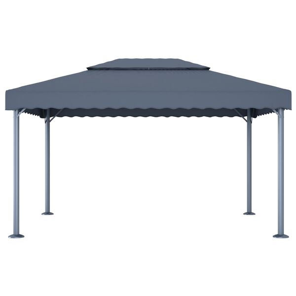 vidaXL Gazebo Anthracite Aluminum 157.5 x 118.1 in