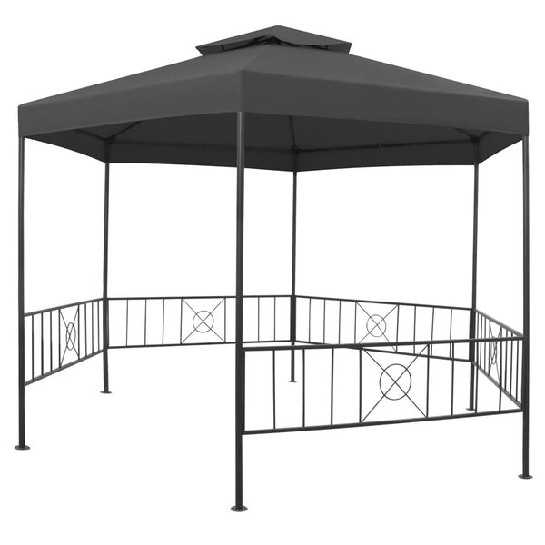 vidaXL Garden Gazebo Anthracite Powder-coated Steel Large