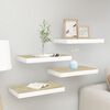 vidaXL Wall Shelf Set of 4 Oak and White Honeycomb MDF, Metal