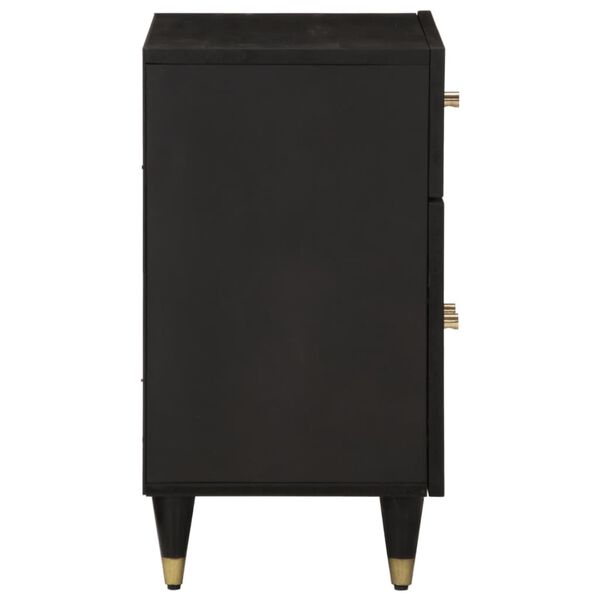 vidaXL Bedside Cabinet Black with variations in wood grain