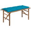 vidaXL Garden Bench Light Blue Cushion Bamboo, Polyester 46.5 in
