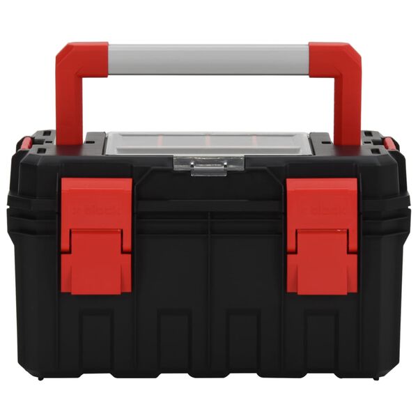 vidaXL Tool Box Black and Red 17.7x11.0x10.4"