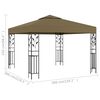 vidaXL Gazebo Taupe Steel 9.8 x 9.8 feet UV-resistant materials Canopy