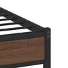 vidaXL Bed Frame Brown Oak Steel 35.4 x 75.0 in Single Bed Frame