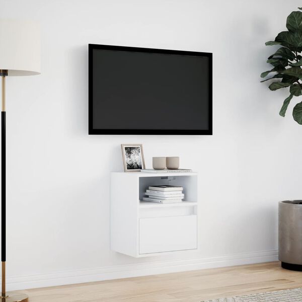 vidaXL TV Wall Cabinet White Engineered wood One Size Storage