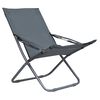 vidaXL Folding Beach Chairs 2 pcs Fabric Grey