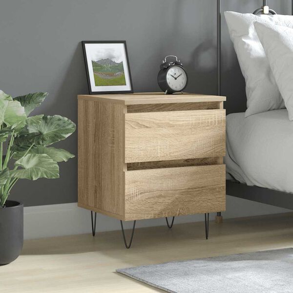 vidaXL Bedside Cabinet Sonoma oak Engineered wood Bedside Cabinet