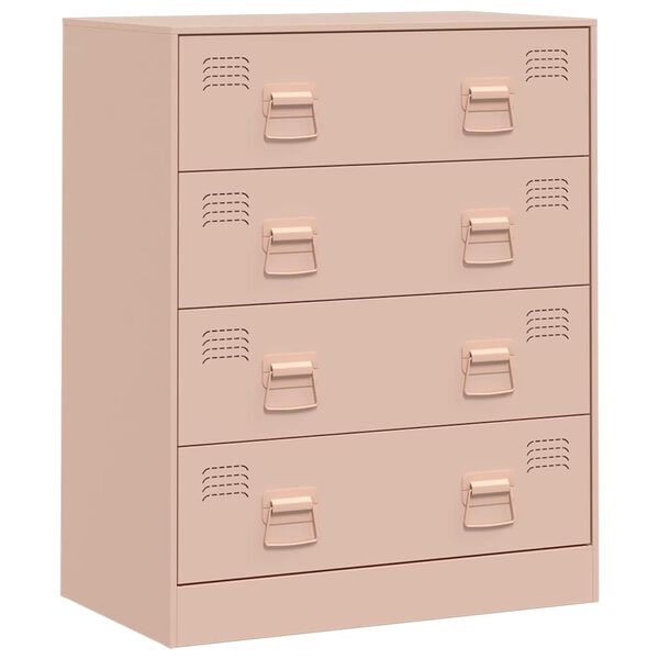 vidaXL Sideboard Pink Cold-rolled steel Medium Sideboard Rectangular