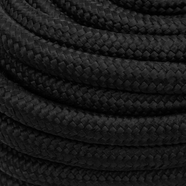 vidaXL Boat Rope Full Black 0.79 " 328.1 ' Polypropylene
