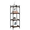 vidaXL Bookcase Brown Oak Engineered Wood and Metal 4-Tier