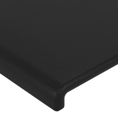vidaXL LED Headboard Black 72"x6.3"x30.7"/34.6" Faux Leather