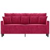 vidaXL 2-seater Sofa Wine Red Velvet (100% polyester), Metal, Textilene