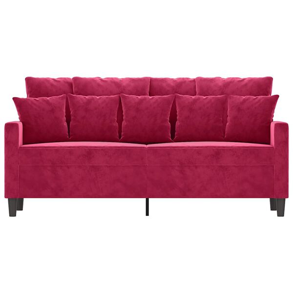 vidaXL 2-seater Sofa Wine Red Velvet (100% polyester), Metal, Textilene