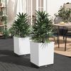 vidaXL Planter Set of 2 White Polypropylene 11.8x11.8x14.6 in