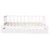 vidaXL Daybed With Trundle White Solid pine wood 31.5 x 79 in