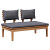 vidaXL Garden Bench 2 pcs Brown Solid Teak wood