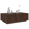 vidaXL Coffee Table Brown oak Engineered wood, glass Medium Modern