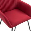 vidaXL Dining Chair Set of 2 Wine red Fabric and powder-coated steel